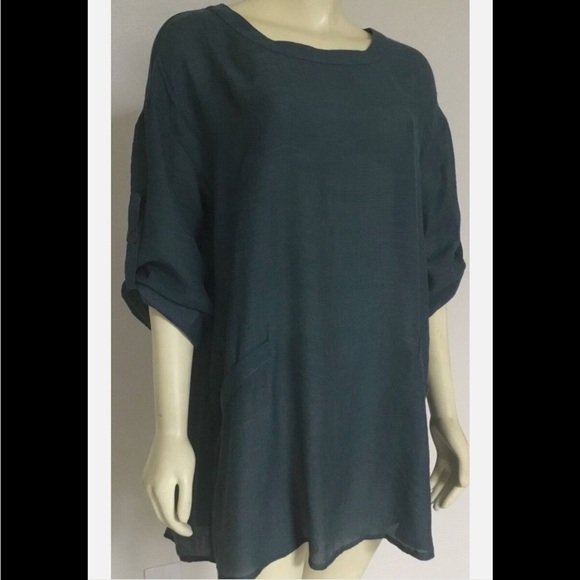 Womens Umgee USA Oversized Gauzy Flowy Lagenlook Beach Coverup Tunic Size 2XL - Picture 2 of 11